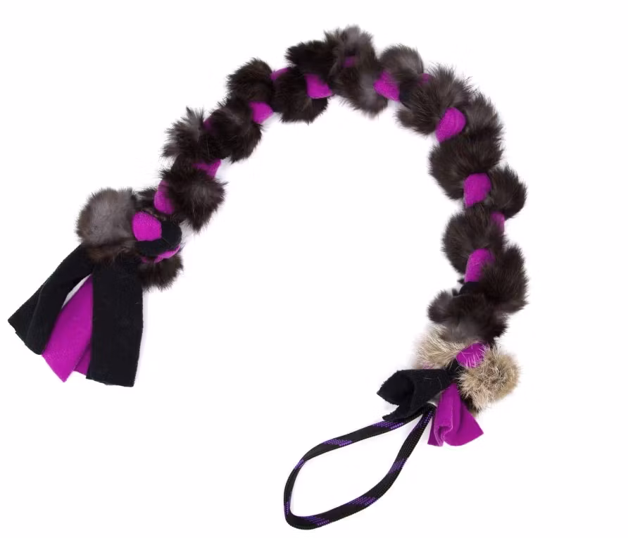 Fleeceleksak 75cm med kaninskinn