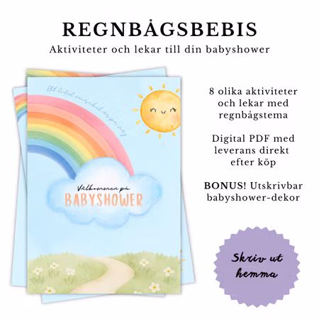 Babyshowerlekar - Regnbågsbebis