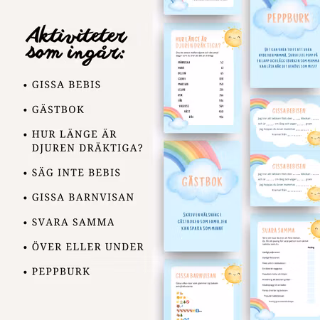 Babyshowerlekar - Regnbågsbebis