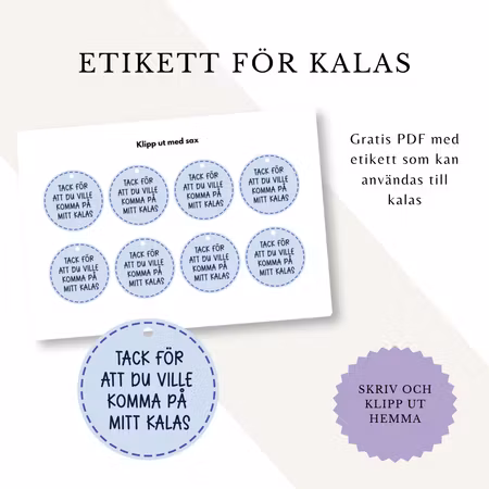 Etikett för kalas