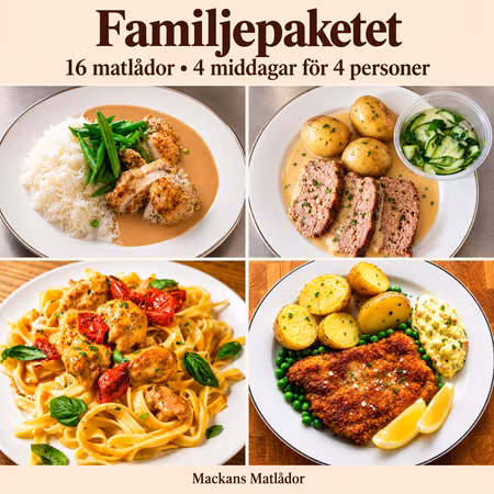 Familjepaketet – fyra middagar för fyra