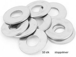 M2,5 flate stoppskiver 10 stk