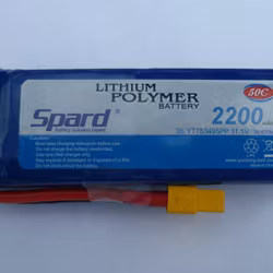 Spard 11,1 volt 3S 60C 2200 mAh LiPo XT60 plugg