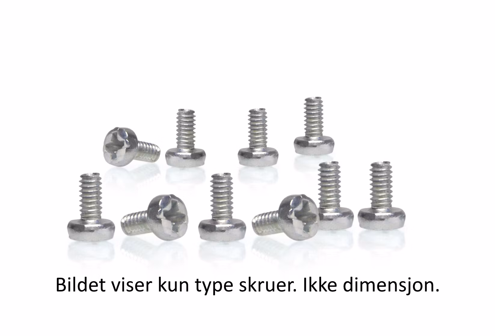 M2 2 mm maskinskruer 10 stk