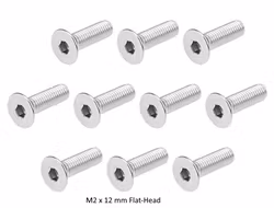 M2 8 mm flat-head maskinskruer 10 stk