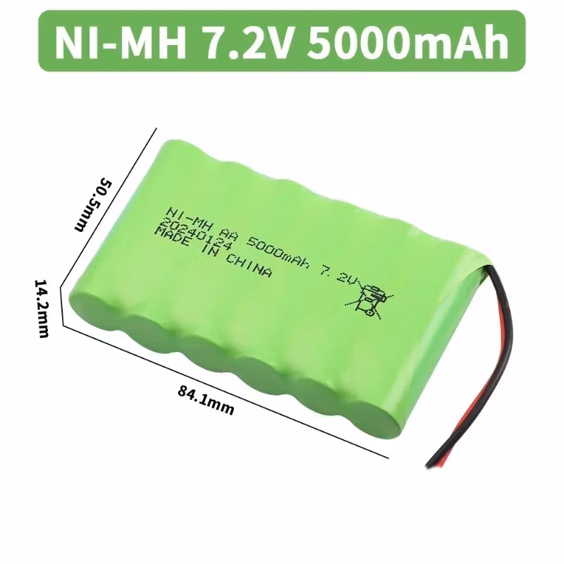 7,2 volt 5000 mAh NiMh batteripakke med JST plugg