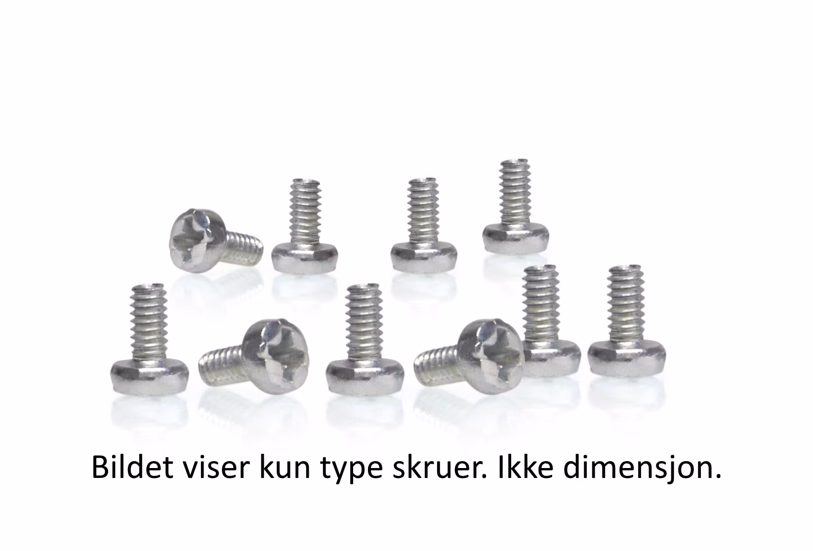 M2,5 6 mm maskinskruer 10 stk