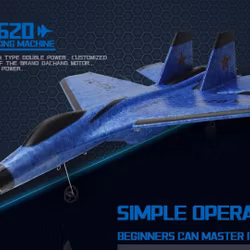 SU35 RC Plane 2.4G With LED Lights Gyro RTF blå