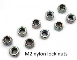 M2 nylon lock nuts 10 stk