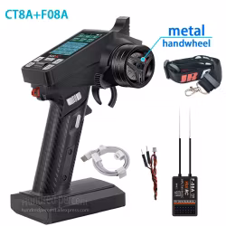 CT-8A 2.4G 6CH FHSS metall pistolstyring for bil, båt,tanks