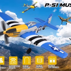 Volantex P51 Mustang 2.4 Ghz 4 ch 6 Axis gyro blå RTF