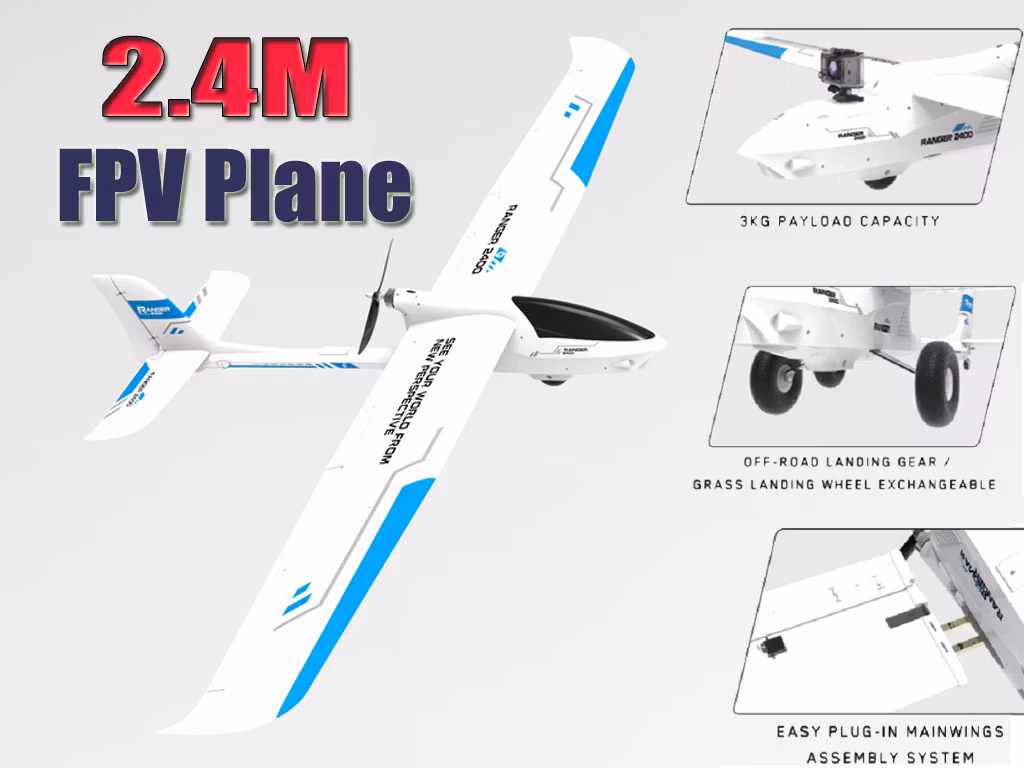 Ranger 2400 FPV Airplane med 8-kanals radio med gyro RTF