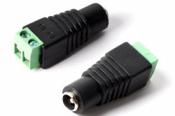 Overgang fra kabel til 2,1 mm DC kontakt