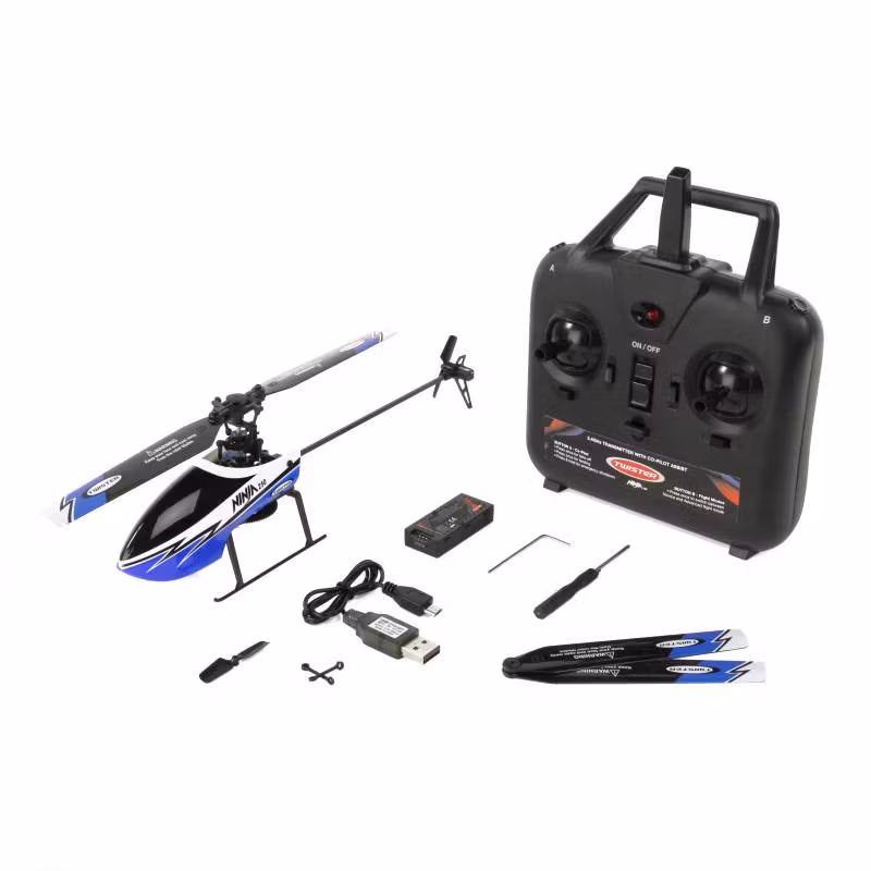 Twister Ninja 250 flybarless 6 axis gyro RTF blå