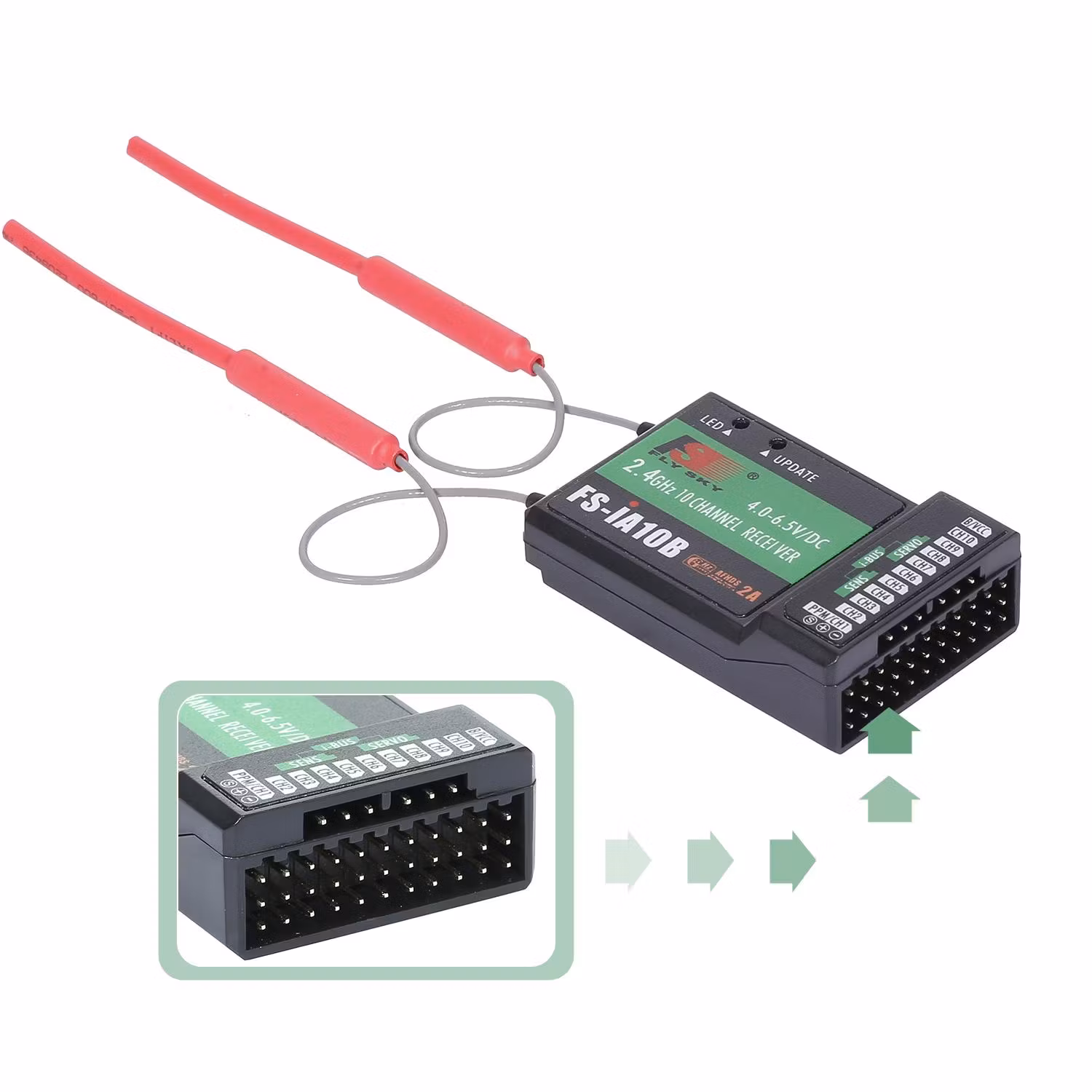 ​FlySky FS-i6X 10CH 2,4GHz AFHDS 2A med FS-iA10B-mottaker