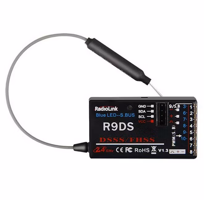 Radiolink R9DS 2,4 GHz DSSS & FHSS SBUS/PWM mottaker