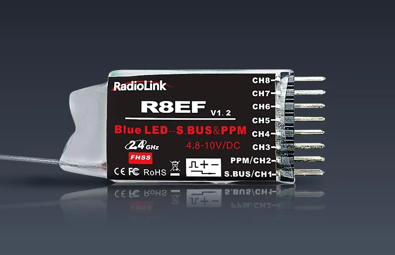 Radiolink R8EF 2.4G 8 kanals mottaker - RCModeller
