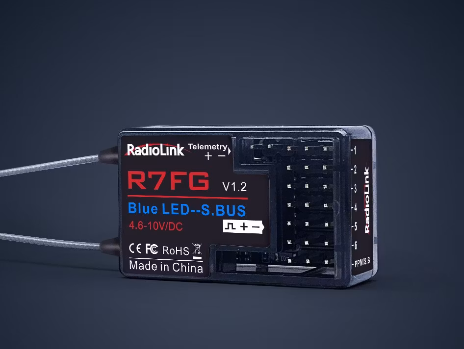 Radiolink R7FG 2,4 Ghz 7 Ch mottaker Gyro Telemetri SBUS/PWM/PPM