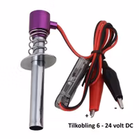 Gløder for glødeplugg 1,5 volt 6 - 24 volt DC strømkilde