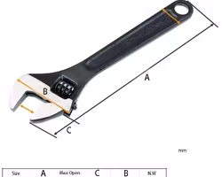 Mini skiftenøkkel 0 - 11 mm