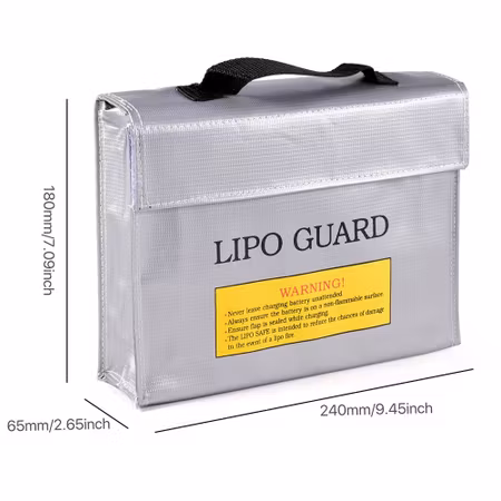 Brannsikker lade/transportbag for LIPo batterier