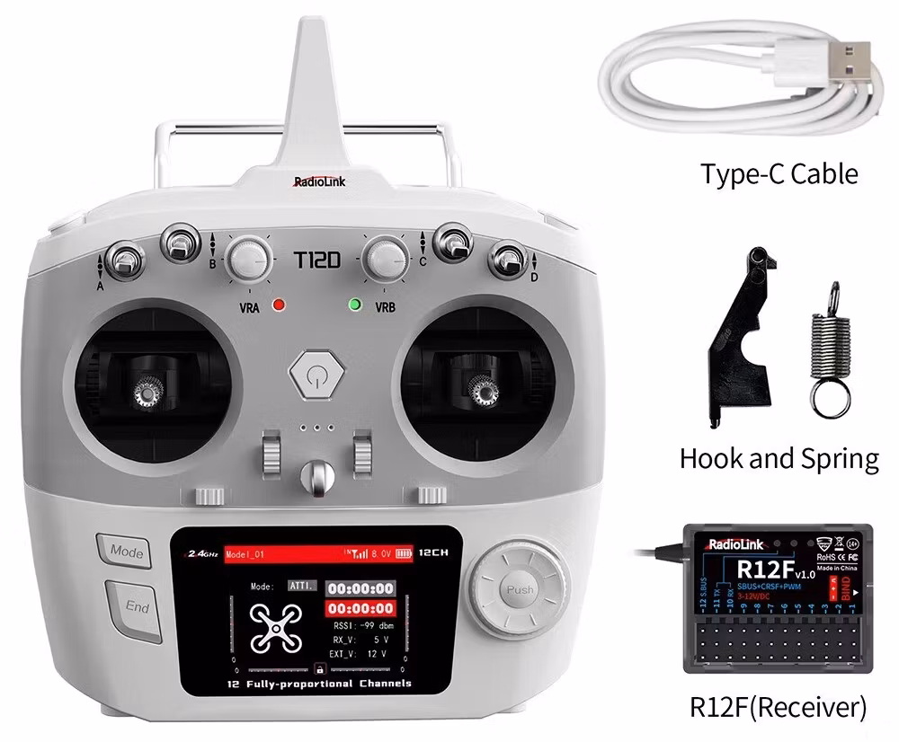 Radiolink T12D med R12F Gyro Receiver 2.4Ghz radio system