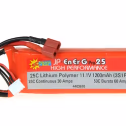 11,1 volt 3S 25C 1200 mAh LiPo T-plugg