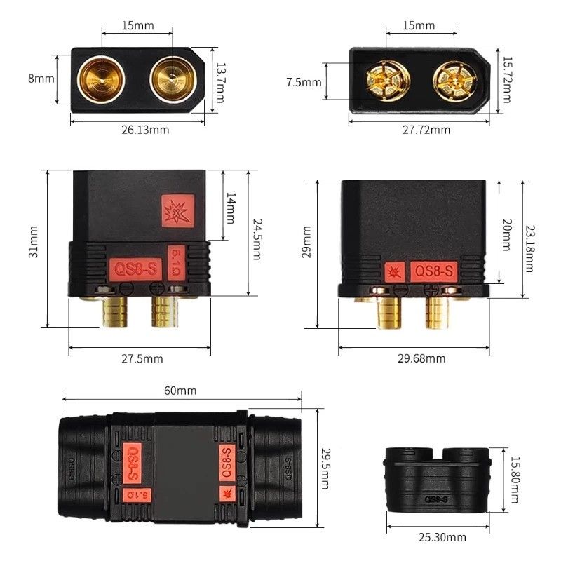 QS8P-L Anti-Spark Male Connector 180 amp