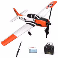 Volantex RC T-28 Trojan 2.4G 4CH 6-Akse Gyro sølv RTF