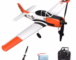 Volantex RC T-28 Trojan 2.4G 4CH 6-Akse Gyro sølv RTF