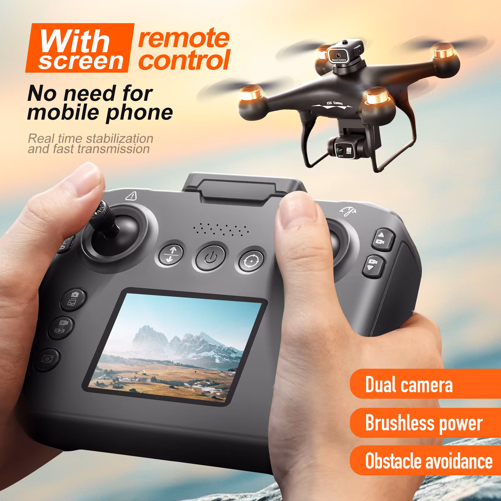 ELF MAX Drone 8K HD 360° Dual Cameras 2,4 Ghz LCD Screen 5G WIFI RTF BL motors