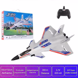 ZY-J20 RC Plane 2.4G med LED Lights Gyro RTF hvit