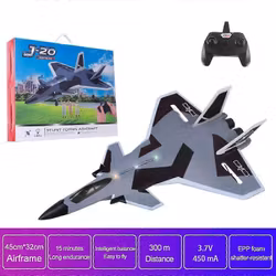 ZY-J20 RC Plane 2.4G med LED Lights Gyro RTF grå