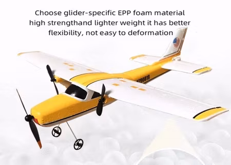 FX-801 Radiostyrt 2,4 Ghz 2 kanals modellfly gul RTF