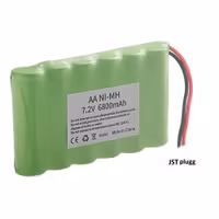7,2 volt 6800 mAh NiMh batteripakke med JST plugg