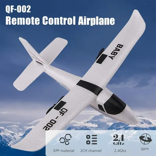 QF-002 Radiostyrt 2,4 Ghz 2 kanals modellfly hvit RTF