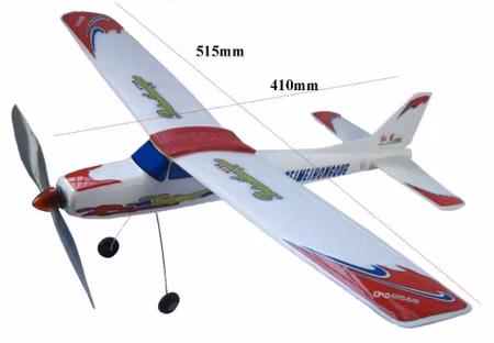 Friflukt modellfly med strikkmotor 515 mm vsp.