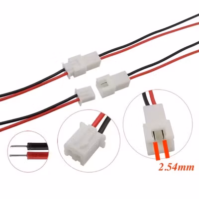 XH 2,54 2 pin hann hunn plugg med kabel
