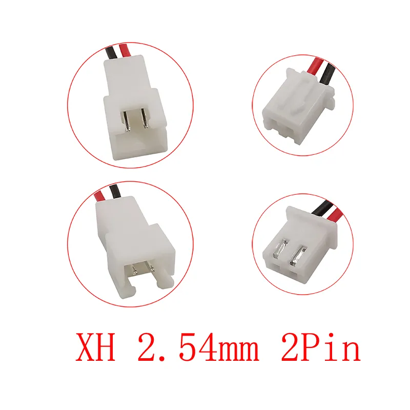 XH 2,54 2 pin hann hunn plugg med kabel