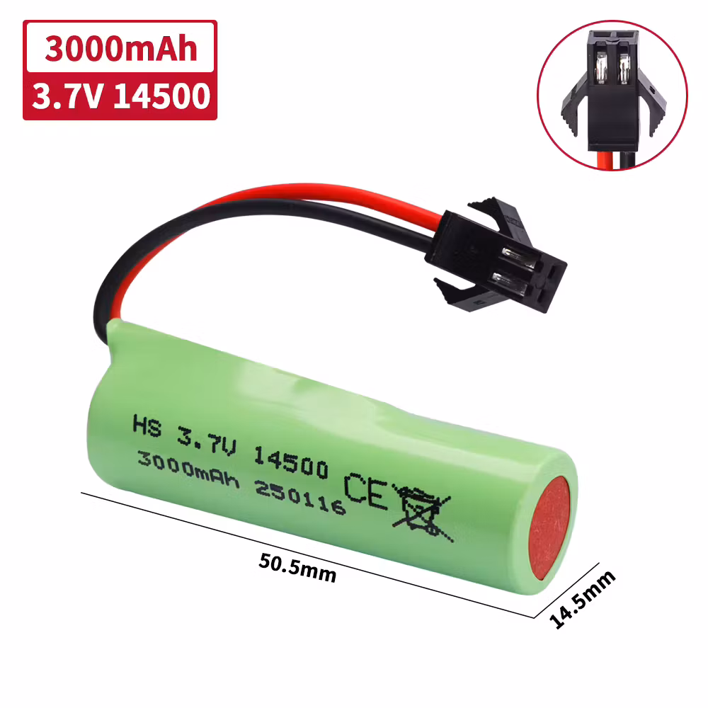 1S 3,7 volt 3000 Mah 14500 LiIon batteri