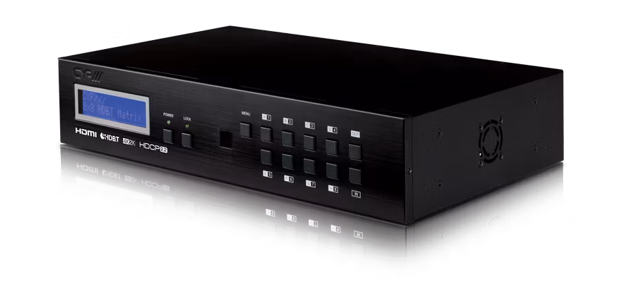 CYP/// 8x8 HDMI Matrix med 4K, LAN, RS232, 100m, HDCP 2.2