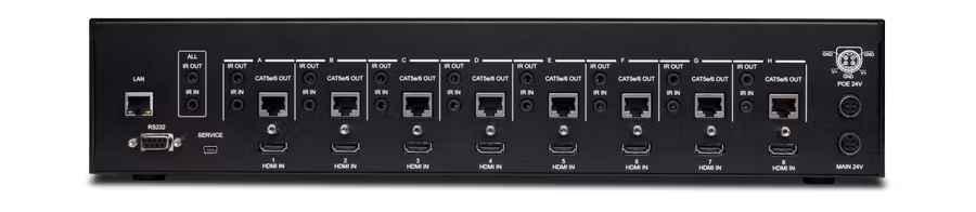 CYP/// 8x8 HDMI Matrix med 4K, LAN, RS232, 100m, HDCP 2.2