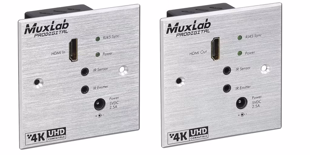 Muxlab HDMI Wall-Plate Extender Mottagare, HDBT Lite, 4K, IR
