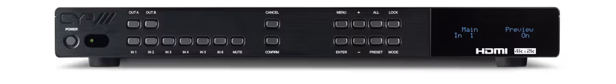 CYP/// 6x2 UHD HDMI switch med separat ljud.