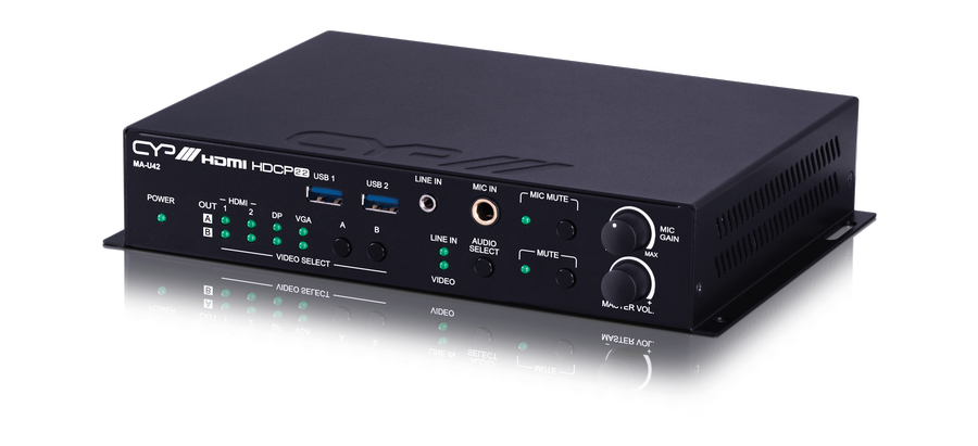 CYP/// 4x2 HDMI matris med förstärkare och USB Hub