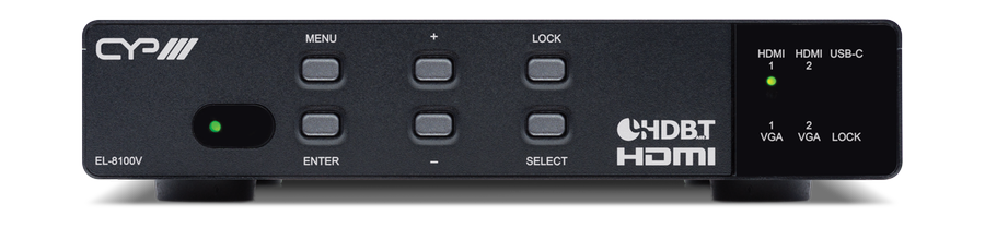 CYP/// EL-8100V Advanced 4K Multi-Format to HDMI/HDBaseT Presentation Switch (with HDMI, USB-C and VGA inputs)