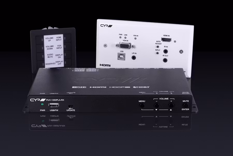 CYP/// PUV-1330PL-KIT Multi-function AV Solution with USB pathway: Wall plate HDBaseT TX; HDBaseT RX with Built in Amplifier; Control Trigger Module