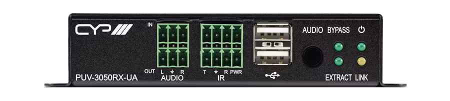 CYP/// PUV-3050RX-UA UHD+ HDMI over HDBaseT3 Receiver with analogue audio I/O & USB 2.0 pathway (18Gbps, 4K@60Hz 4:4:4, 8-bit, HDR)