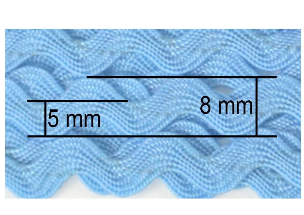 Sicksackband 5mm. Grå.