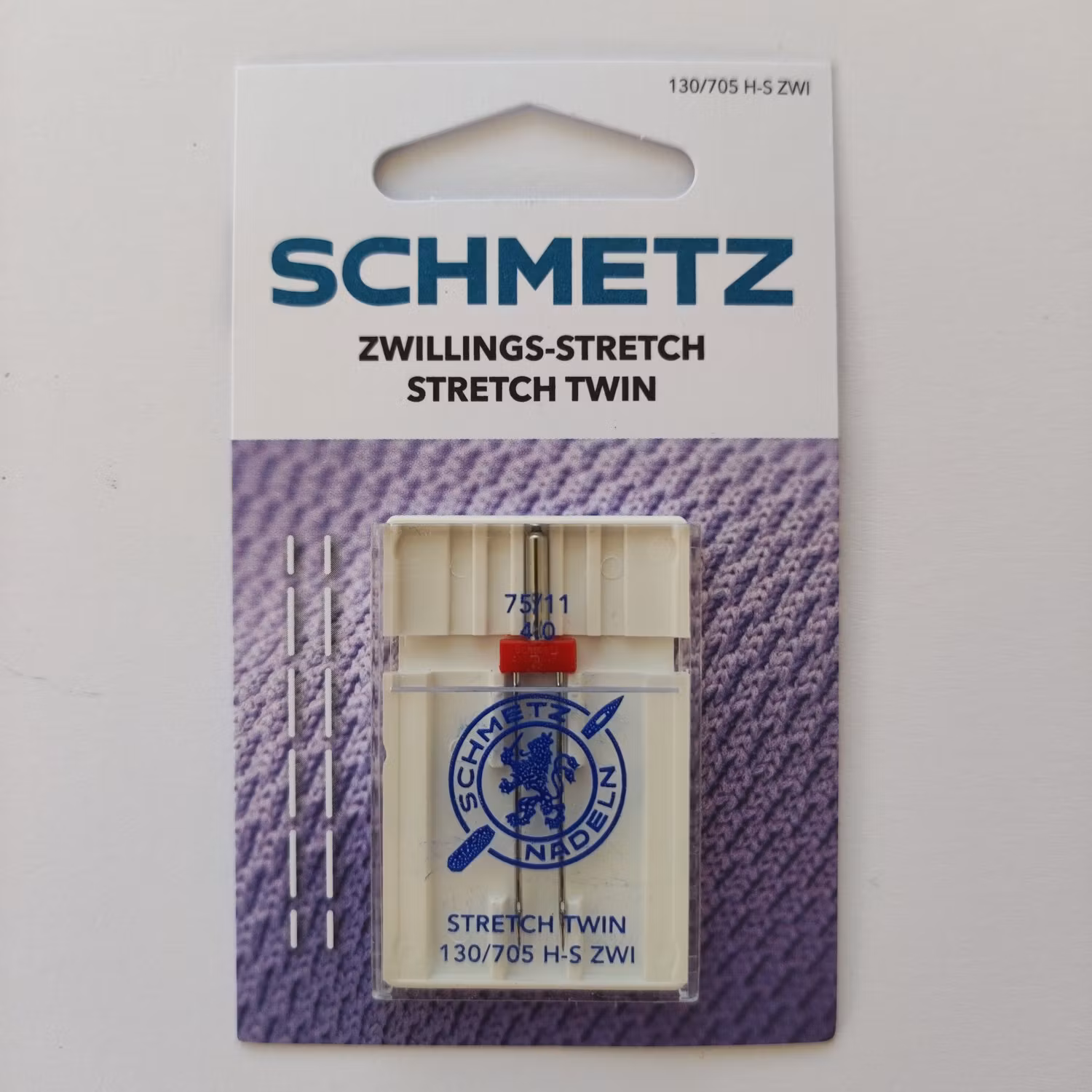 Tvillingnål, stretch, 75/4 mm, 1 st